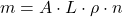 m = A \cdot L \cdot \rho \cdot n