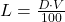 L = \frac{D \cdot V}{100}