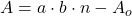 A = a \cdot b \cdot n - A_o