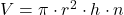 V = \pi \cdot r^2 \cdot h \cdot n