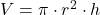 V = \pi \cdot r^2 \cdot h
