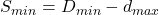S_{min} = D_{min} - d_{max}