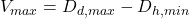 V_{max} = D_{d,max} - D_{h,min}