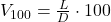 V_{100} = \frac{L}{D} \cdot 100