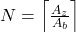 N = \left\lceil \frac{A_z}{A_b} \right\rceil