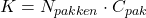 K = N_{pakken} \cdot C_{pak}