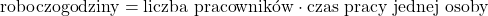 \text{roboczogodziny} = \text{liczba pracownik&oacute;w} \cdot \text{czas pracy jednej osoby}