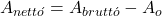 A_{nett&oacute;} = A_{brutt&oacute;} - A_o