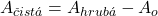 A_{čist&aacute;} = A_{hrub&aacute;} - A_o