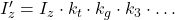 I_z' = I_z \cdot k_t \cdot k_g \cdot k_3 \cdot \ldots