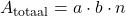 A_{\mathrm{totaal}} = a \cdot b \cdot n