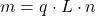 m = q \cdot L \cdot n