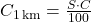 C_{1\,\mathrm{km}} = \frac{S \cdot C}{100}