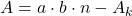 A = a \cdot b \cdot n - A_k