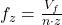 f_z = \frac{V_f}{n \cdot z}