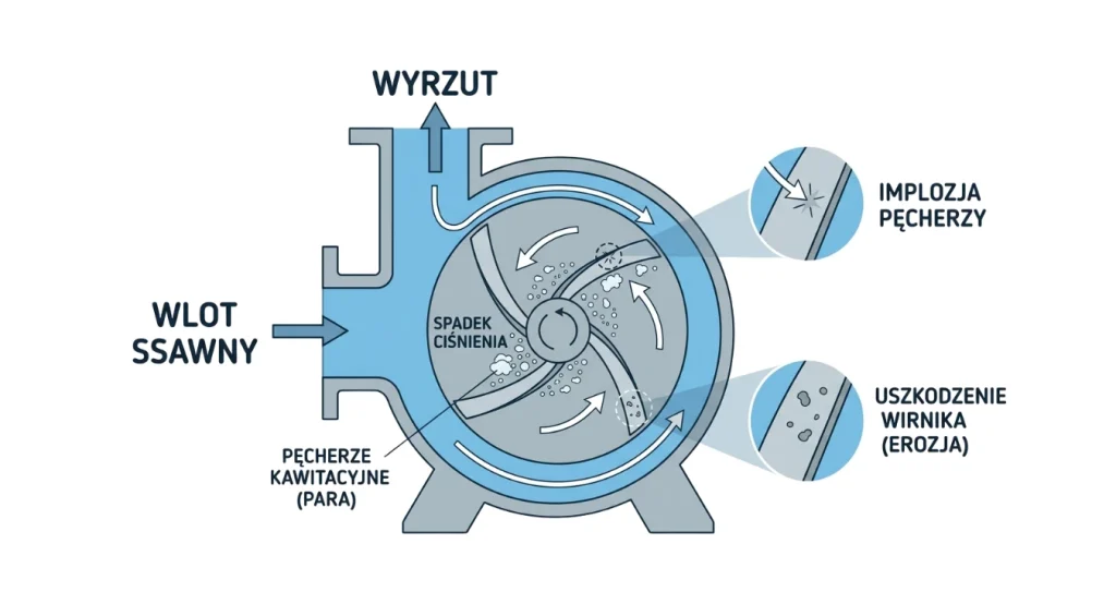 Dlaczego kawitacja pompy niszczy wirnik, zanim widać poważną awarię?